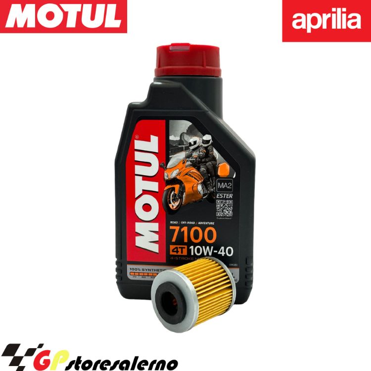 Immagine di KIT TAGLIANDO OLIO + FILTRO MOTUL 7100 10W40 1L APRILIA 125 RS 4T DAL 2017 AL 2018