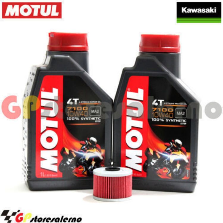 Immagine di KIT TAGLIANDO OLIO + FILTRO MOTUL 7100 10W40 2L KAWASAKI KLX 300 R DAL 2020 AL 2024