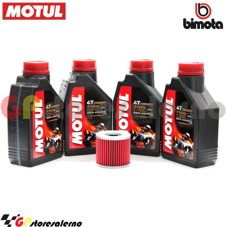 Immagine di KIT TAGLIANDO OLIO + FILTRO MOTUL 7100 10W40 4L BIMOTA 750 SB2 DAL 1977 AL 1980