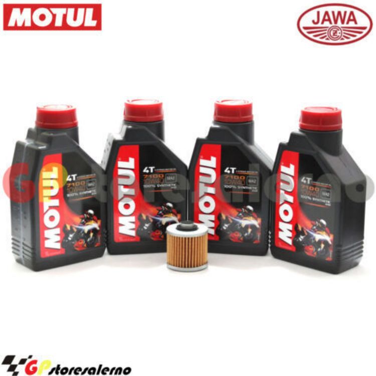 Immagine di KIT TAGLIANDO OLIO + FILTRO MOTUL 7100 10W40 4L JAWA 650 DAKAR DAL 2009 AL 2012