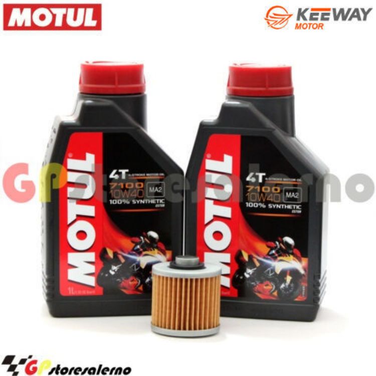 Immagine di KIT TAGLIANDO OLIO + FILTRO MOTUL 7100 10W40 2L KEEWAY 250 CRUISER 2011