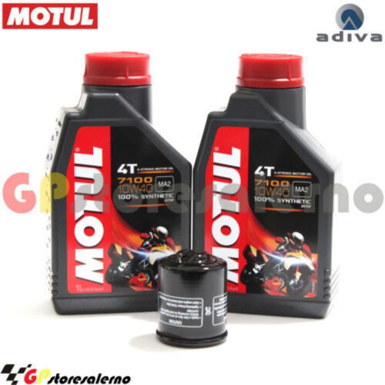 Immagine di KIT TAGLIANDO OLIO + FILTRO MOTUL 7100 10W40 2L ADIVA 125 AD DAL 2001 AL 2008