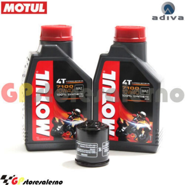 Immagine di KIT TAGLIANDO OLIO + FILTRO MOTUL 7100 10W40 2L ADIVA 150 AD DAL 2001 AL 2006