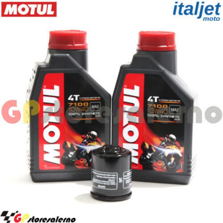 Immagine di KIT TAGLIANDO OLIO + FILTRO MOTUL 7100 10W40 2L ITALJET 125 DRAGSTER 2006