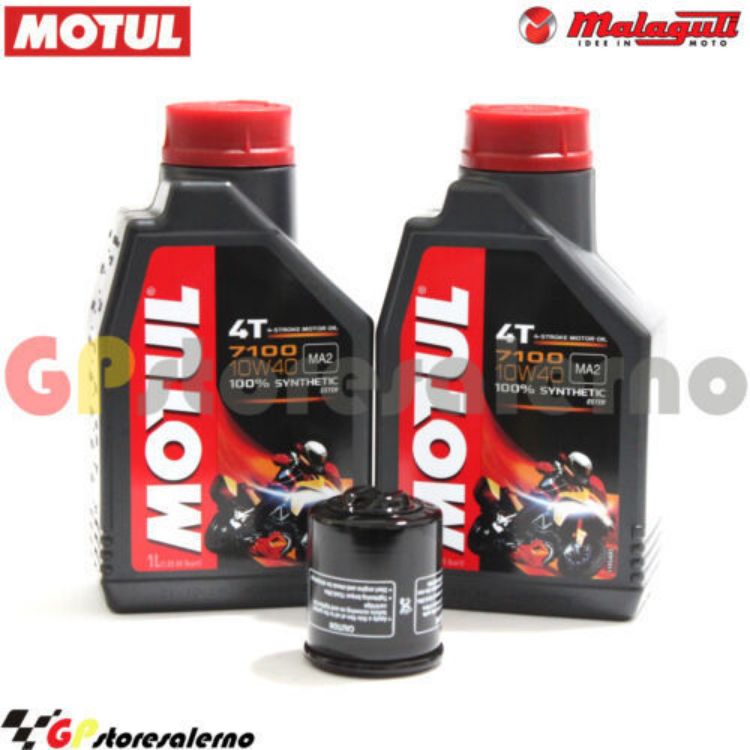 Immagine di KIT TAGLIANDO OLIO + FILTRO MOTUL 7100 10W40 2L MALAGUTI 125 MADISON 3 DAL 2006 AL 2011