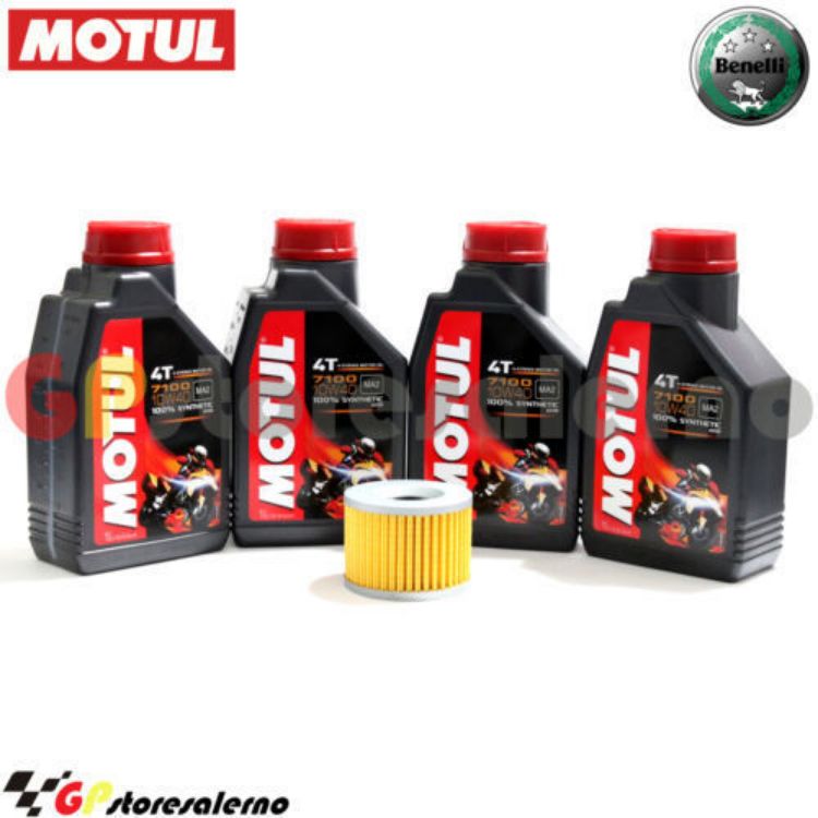 Immagine di KIT TAGLIANDO OLIO + FILTRO MOTUL 7100 10W40 4L BENELLI 750 (6 CYL 4T) DAL 1974 AL 1980