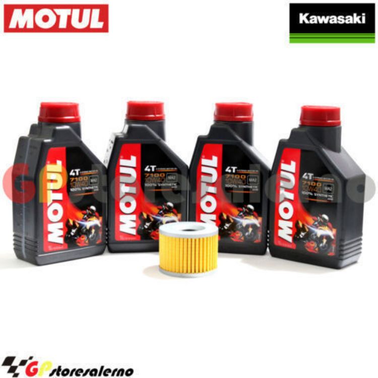 Immagine di KIT TAGLIANDO OLIO + FILTRO MOTUL 7100 10W40 4L KAWASAKI KR 650 C1 1993