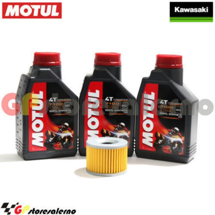 Immagine di KIT TAGLIANDO OLIO + FILTRO MOTUL 7100 10W40 3L MOTO GUZZI 350 QUATTRO DAL 1974 AL 1975