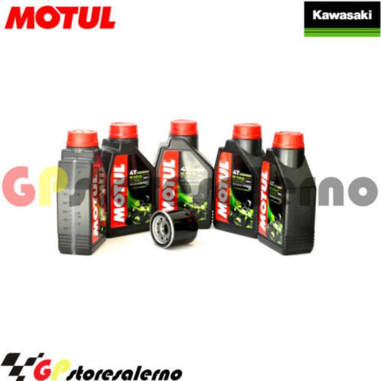 Immagine di KIT TAGLIANDO OLIO + FILTRO MOTUL 5100 10W40 5 LITRI KAWASAKI VN 2000 VULCAN DAL 2004 AL 2006