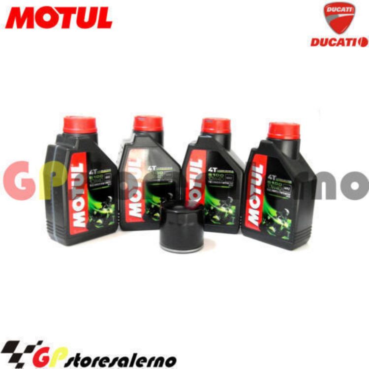 Immagine di KIT TAGLIANDO OLIO + FILTRO MOTUL 5100 10W40 4 LITRI DUCATI 796 MONSTER DAL 2011 AL 2015