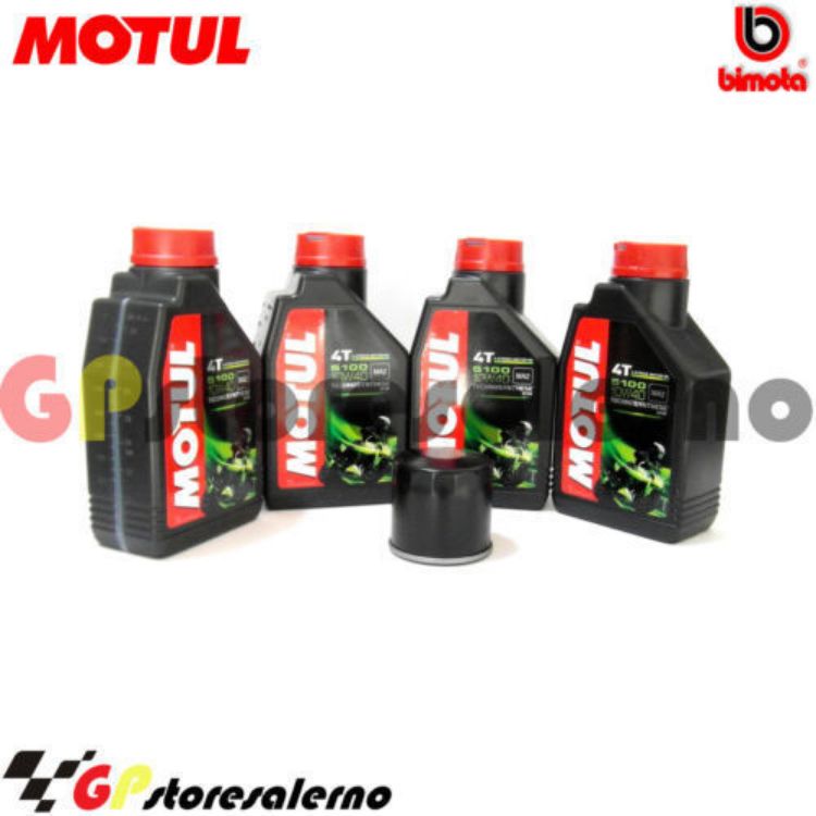 Immagine di KIT TAGLIANDO OLIO + FILTRO MOTUL 5100 10W40 4 LITRI BIMOTA SB7 750 DAL 1994 AL 1996