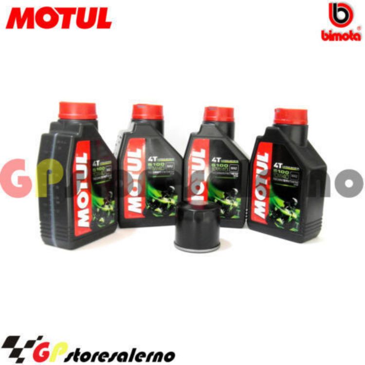 Immagine di KIT TAGLIANDO OLIO + FILTRO MOTUL 5100 10W40 4 LITRI BIMOTA SB8K 1000 2006