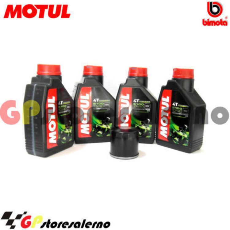 Immagine di KIT TAGLIANDO OLIO + FILTRO MOTUL 5100 10W40 4 LITRI BIMOTA SB8K 1000 SANTAMONICA DAL 2006 AL 2007