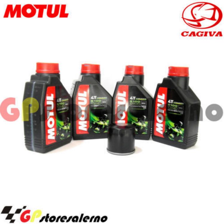 Immagine di KIT TAGLIANDO OLIO + FILTRO MOTUL 5100 10W40 4 LITRI CAGIVA 1000 RAPTOR DAL 2000 AL 2005