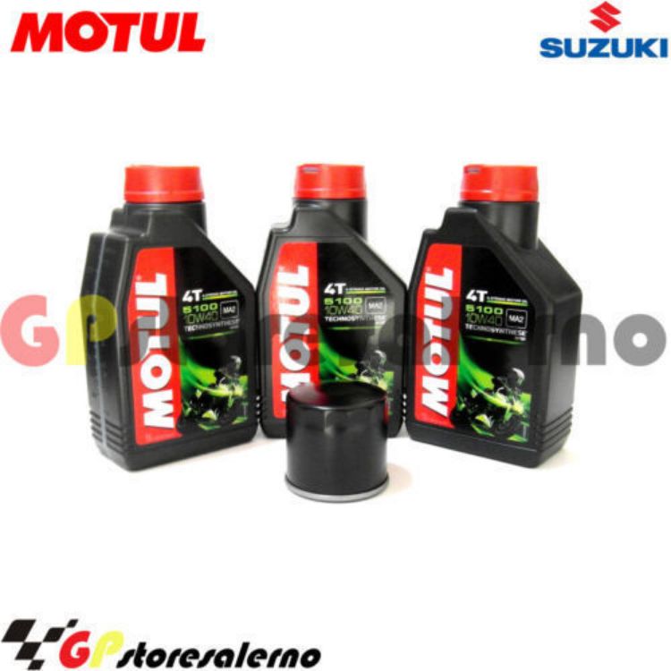Immagine di KIT TAGLIANDO OLIO + FILTRO MOTUL 5100 10W40 3 LITRI SUZUKI GSX-R 600 DAL 1992 AL 2024