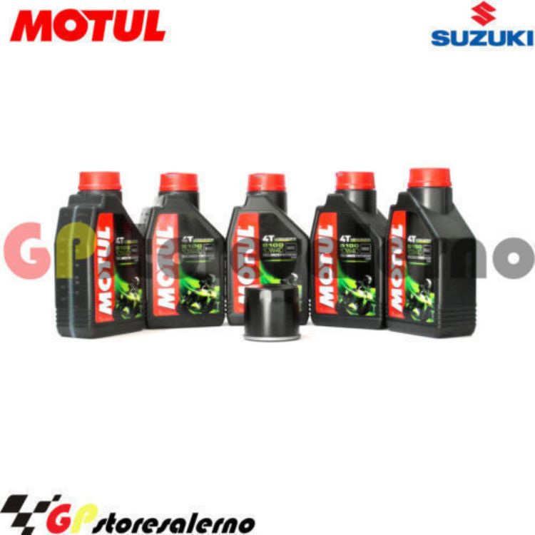 Immagine di KIT TAGLIANDO OLIO + FILTRO MOTUL 5100 10W40 5 LITRI SUZUKI C90 1500 BOULEVARD DAL 2005 AL 2013