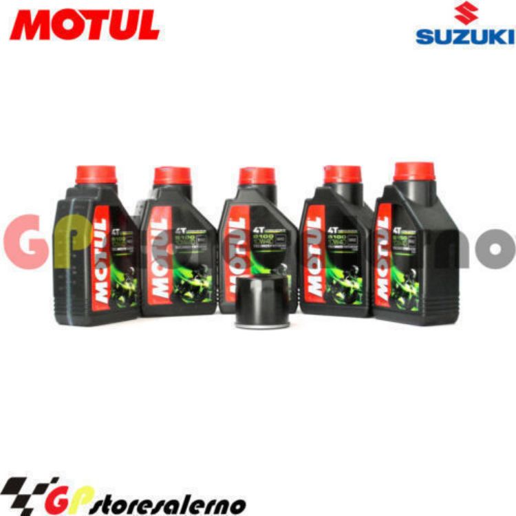 Immagine di KIT TAGLIANDO OLIO + FILTRO MOTUL 5100 10W40 5 LITRI SUZUKI C90 1500 BOULEVARD SE 2010