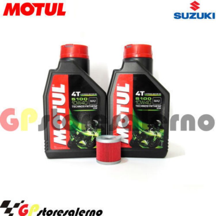 Immagine di KIT TAGLIANDO OLIO + FILTRO MOTUL 5100 10W40 2 LITRI SUZUKI UH 200 BURGMAN DAL 2007 AL 2019
