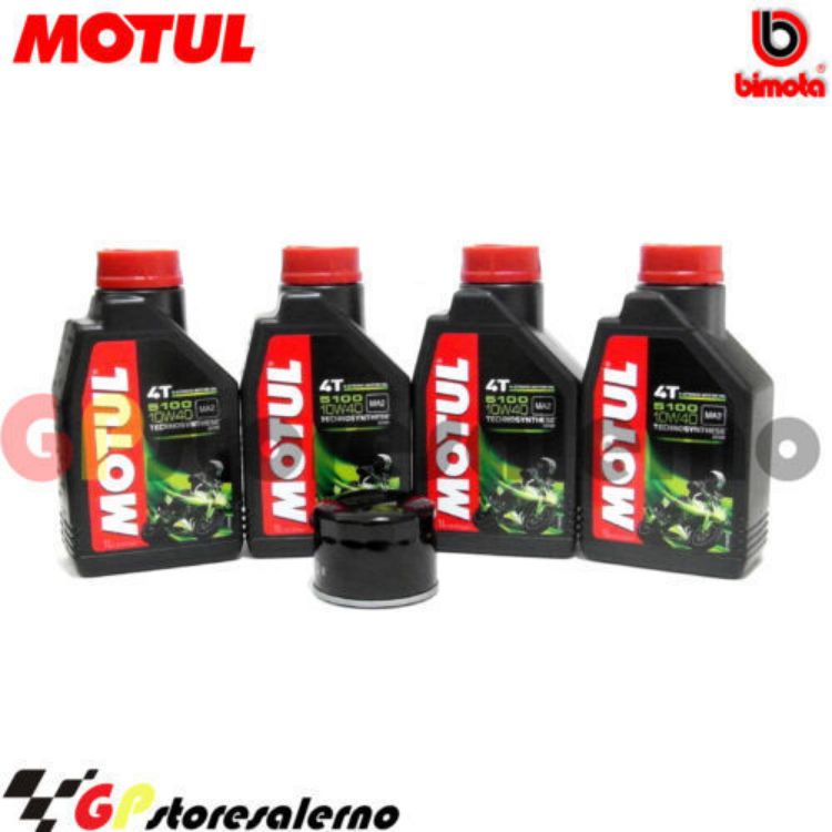 Immagine di KIT TAGLIANDO OLIO + FILTRO MOTUL 5100 10W40 4 LITRI BIMOTA 1000 BB2 DAL 2012 AL 2013