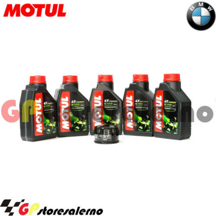 Immagine di KIT TAGLIANDO OLIO + FILTRO MOTUL 5100 10W40 5 LITRI BMW K 1600 GT DAL 2011 AL 2020