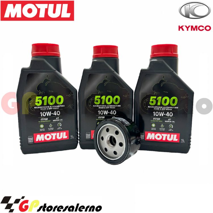 Immagine di KIT TAGLIANDO OLIO + FILTRO MOTUL 5100 10W40 3 LITRI KYMCO CV3 550 E5 2021