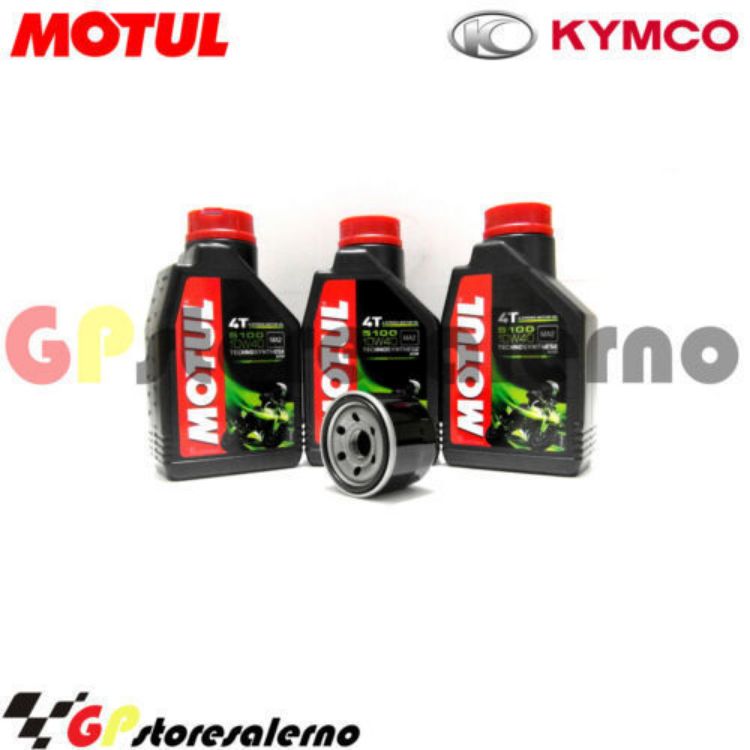 Immagine di KIT TAGLIANDO OLIO + FILTRO MOTUL 5100 10W40 3 LITRI KYMCO 500 XCITING DAL 2005 AL 2009