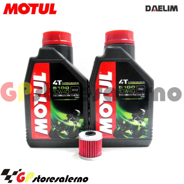 Immagine di KIT TAGLIANDO OLIO + FILTRO MOTUL 5100 10W40 2 LITRI DAELIM VC 125 1996