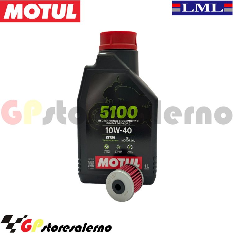 Immagine di KIT TAGLIANDO OLIO + FILTRO MOTUL 5100 10W40 1 LITRO LML STAR 125 4T AUTOMATICA DAL 2012 AL 2015