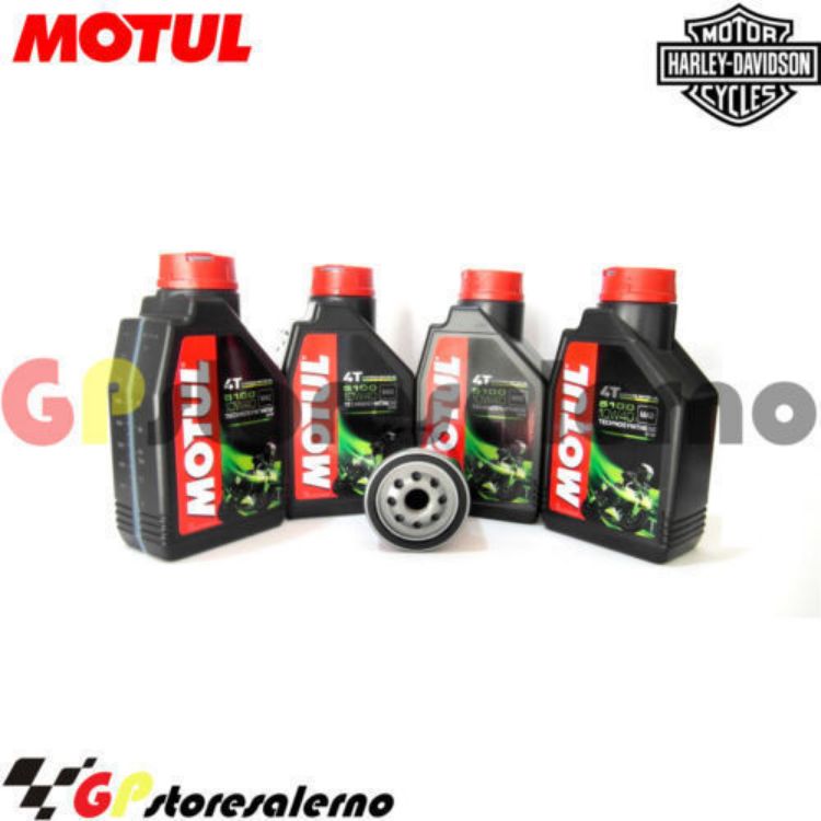 Immagine di KIT TAGLIANDO OLIO + FILTRO MOTUL 5100 10W40 4 LITRI HARLEY DAVIDSON XL 883 SPORTSTER R DAL 2002 AL 2003