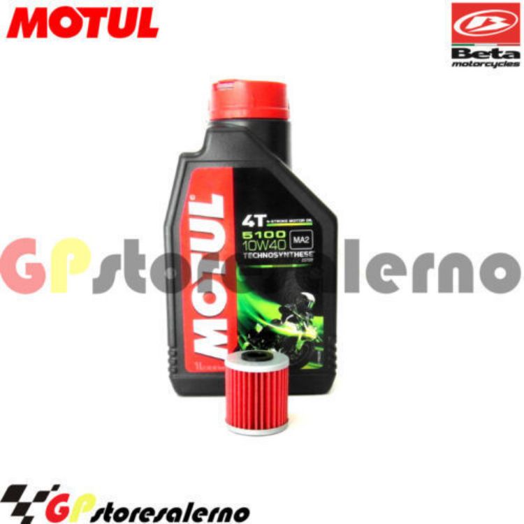 Immagine di KIT TAGLIANDO OLIO + FILTRO MOTUL 5100 10W40 1 LITRO BETAMOTOR 250 EVO 4T DAL 2009 AL 2016