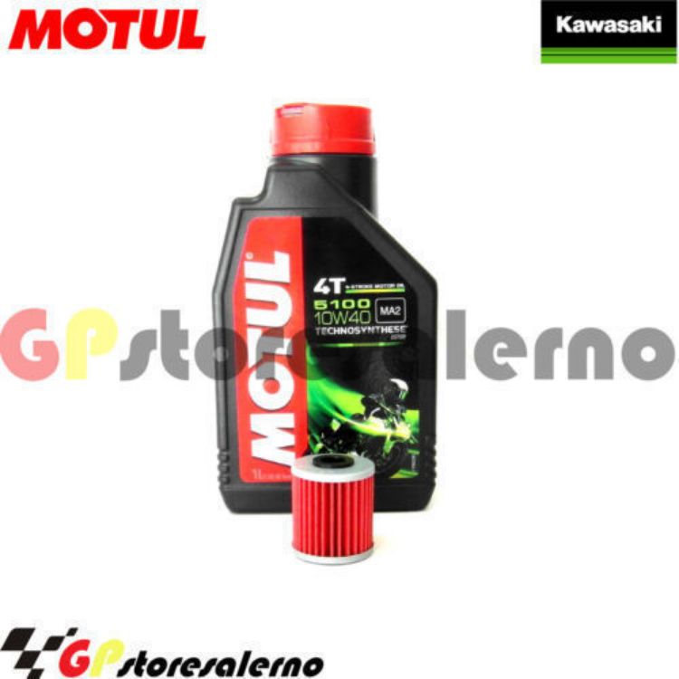 Immagine di KIT TAGLIANDO OLIO + FILTRO MOTUL 5100 10W40 1 LITRO KAWASAKI KX 450 SR DAL 2022 AL 2023