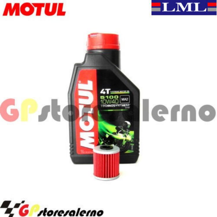 Immagine di KIT TAGLIANDO OLIO + FILTRO MOTUL 5100 10W40 1 LITRO LML 200 STAR 4T DAL 2011 AL 2015