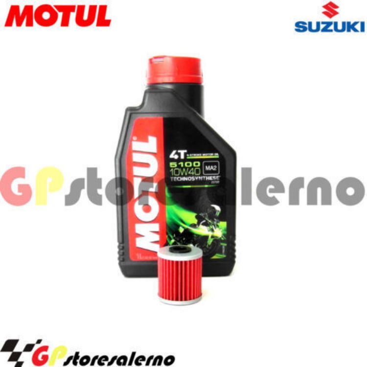 Immagine di KIT TAGLIANDO OLIO + FILTRO MOTUL 5100 10W40 1 LITRO SUZUKI FL 125 ADDRESS DAL 2007 AL 2010