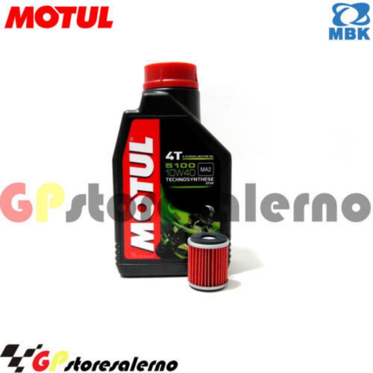 Immagine di KIT TAGLIANDO OLIO + FILTRO MOTUL 5100 10W40 1 LITRO MBK CITYCRUISER DAL 2007 AL 2011