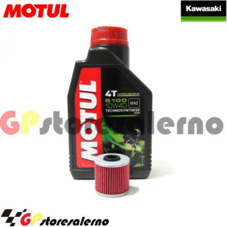 Immagine di KIT TAGLIANDO OLIO + FILTRO MOTUL 5100 10W40 1 LITRO KAWASAKI J 125 DAL 2016 AL 2020