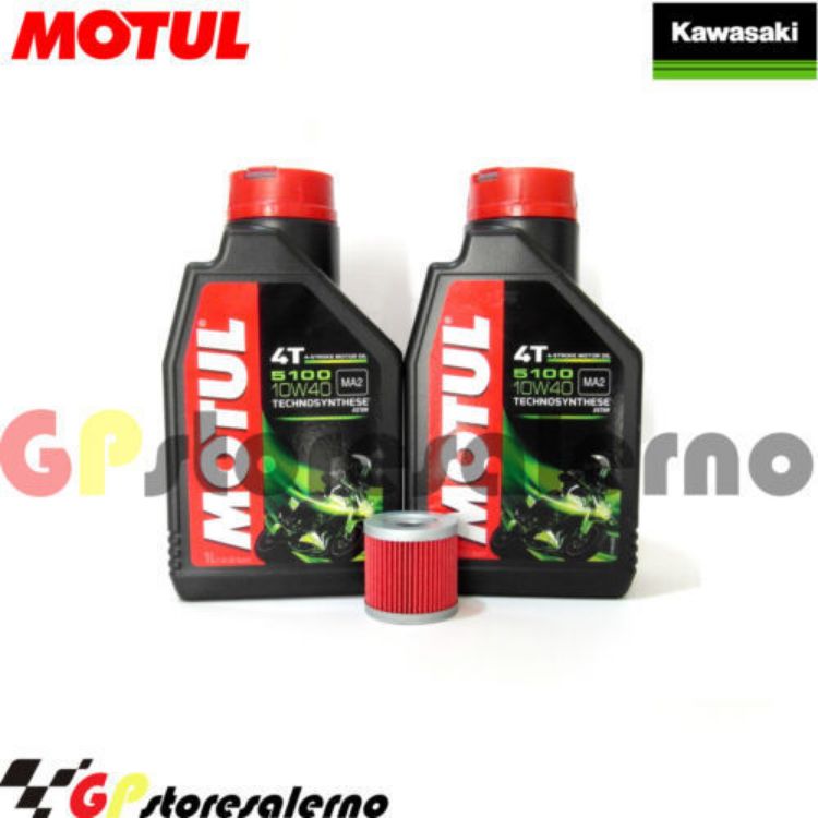 Immagine di KIT TAGLIANDO OLIO + FILTRO MOTUL 5100 10W40 2 LITRI KAWASAKI KLX 400 R / SR 2003