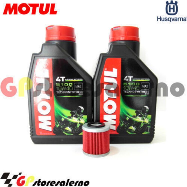 Immagine di KIT TAGLIANDO OLIO + FILTRO MOTUL 5100 10W40 2 LITRI HUSQVARNA TE 610 E ENDURO DAL 1998 AL 2001