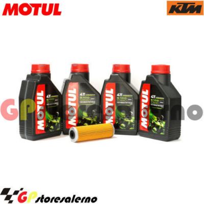 Visualizza i dettagli per KIT TAGLIANDO OLIO + FILTRO MOTUL 5100 10W40 4 LITRI KTM 1090 ADVENTURE L 2018 Immagine di KIT TAGLIANDO OLIO + FILTRO MOTUL 5100 10W40 4 LITRI KTM 1090 ADVENTURE L 2018