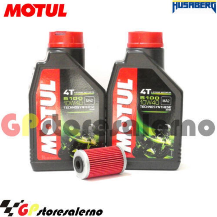 Immagine di KIT TAGLIANDO OLIO + FILTRO MOTUL 5100 10W40 2 LITRI HUSABERG FC 450 DAL 2004 AL 2006