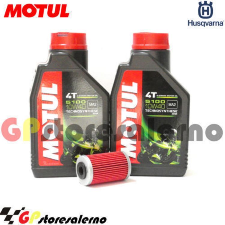 Immagine di KIT TAGLIANDO OLIO + FILTRO MOTUL 5100 10W40 2 LITRI HUSQVARNA 701 ENDURO DAL 2016 AL 2022