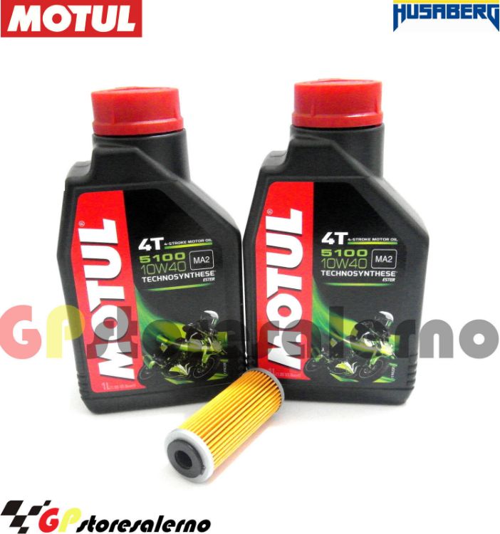 Immagine di KIT TAGLIANDO OLIO + FILTRO MOTUL 5100 10W40 2 LITRI HUSABERG FE 250 2014