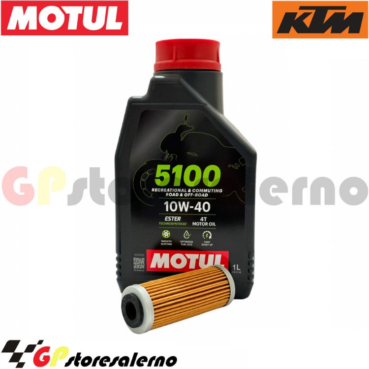 Immagine di KIT TAGLIANDO OLIO + FILTRO MOTUL 5100 10W40 1 LITRO KTM 250 EXC-F FACTORY EDITION 2015