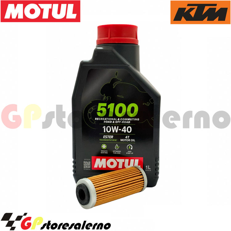 Immagine di KIT TAGLIANDO OLIO + FILTRO MOTUL 5100 10W40 1 LITRO KTM 400 EXC DAL 2008 AL 2011