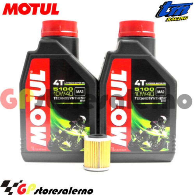 Immagine di KIT TAGLIANDO OLIO + FILTRO MOTUL 5100 10W40 2 LITRI TM RACING EN 250 F ENDURO 4T DAL 2003 AL 2007