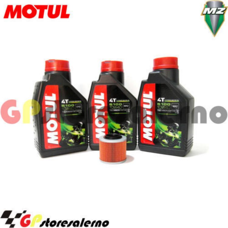 Immagine di KIT TAGLIANDO OLIO + FILTRO MOTUL 5100 10W40 3 LITRI MUZ 500 RED STAR CLASSIC 1997