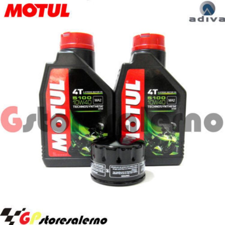 Immagine di KIT TAGLIANDO OLIO + FILTRO MOTUL 5100 10W40 2 LITRI ADIVA 400 AD / CABRIO DAL 2009 AL 2011