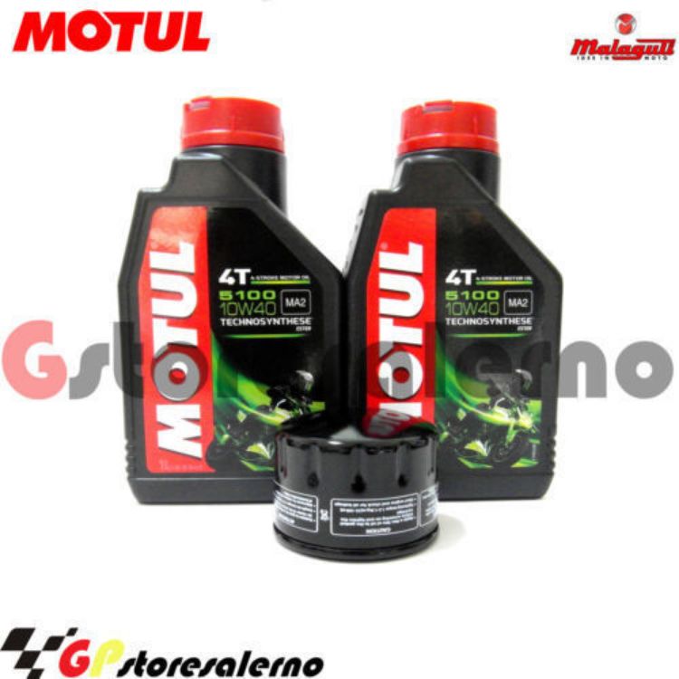 Immagine di KIT TAGLIANDO OLIO + FILTRO MOTUL 5100 10W40 2 LITRI MALAGUTI 500 SPIDER MAX / GT / RS DAL 2004 AL 2012