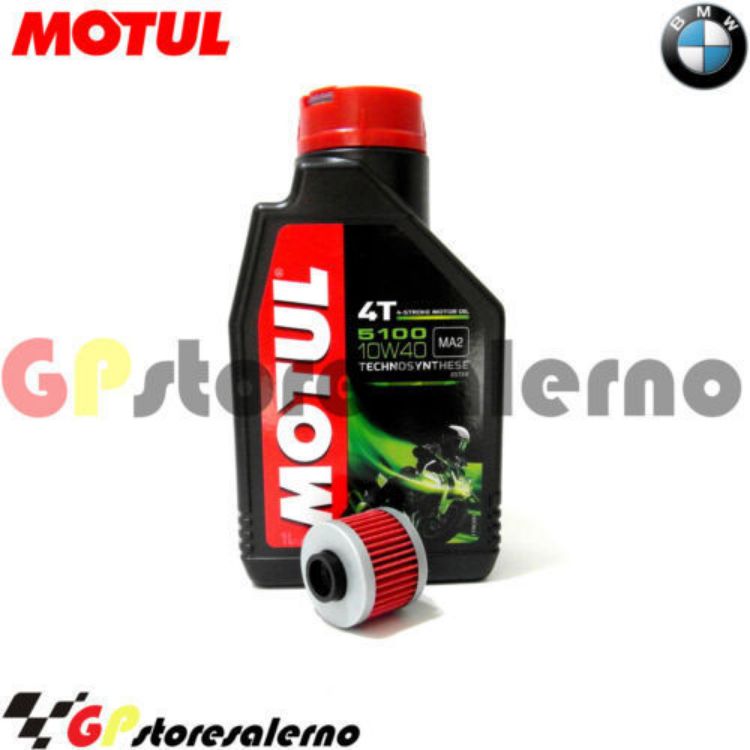 Immagine di KIT TAGLIANDO OLIO + FILTRO MOTUL 5100 10W40 1 LITRO BMW 125 C1 DAL 2001 AL 2003