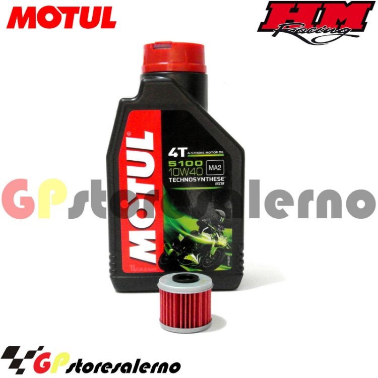 Immagine di KIT TAGLIANDO OLIO + FILTRO MOTUL 5100 10W40 1 LITRO HM MOTO 250 CRE-F R 4T DAL 2004 AL 2009