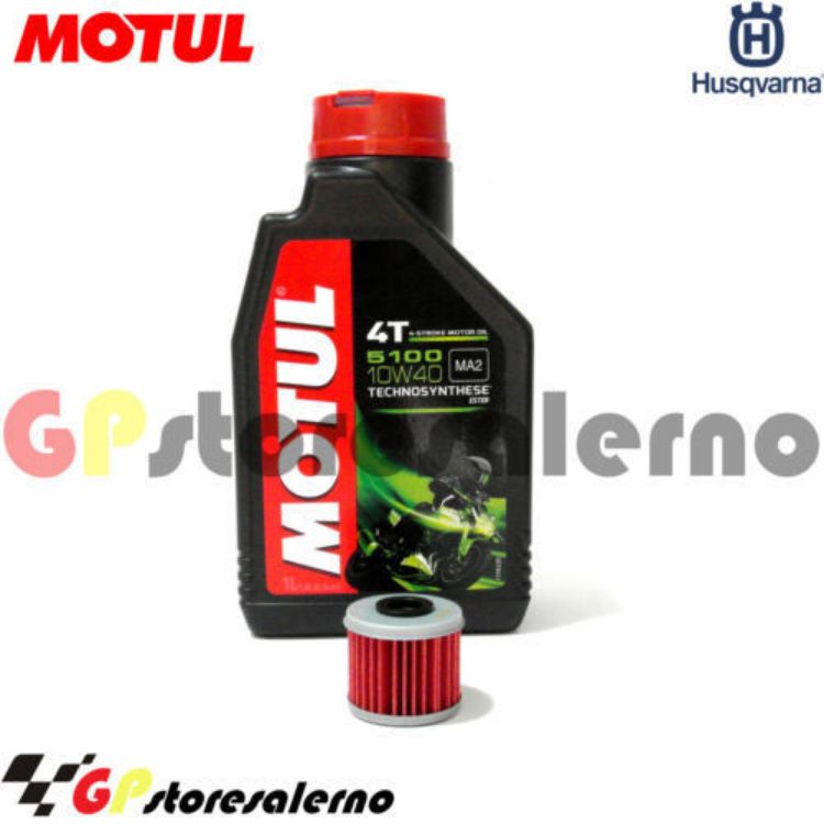 Immagine di KIT TAGLIANDO OLIO + FILTRO MOTUL 5100 10W40 1 LITRO HUSQVARNA TE 250 DAL 2010 AL 2014